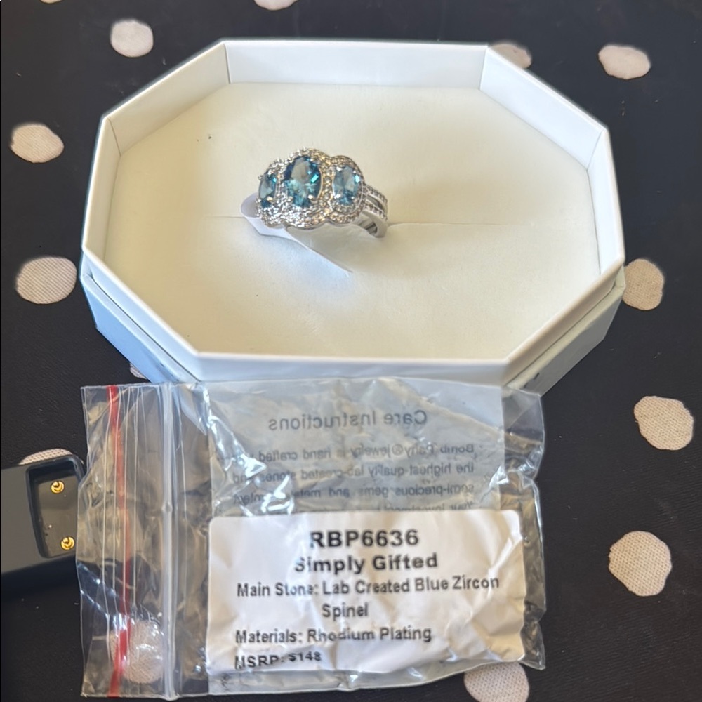 Blue Zircon Ring